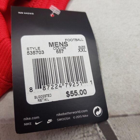 Nike Jersey Size 2XL XXL Men's Nike Team Defender Football Game Jersey Red NWT - Picture 4 of 5